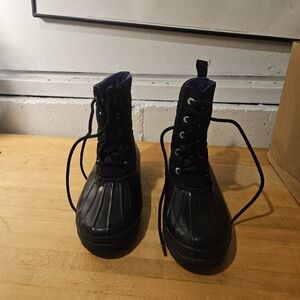 Sperry Saltwater Quilted Waterproof Duck Boots Black Women Size 7